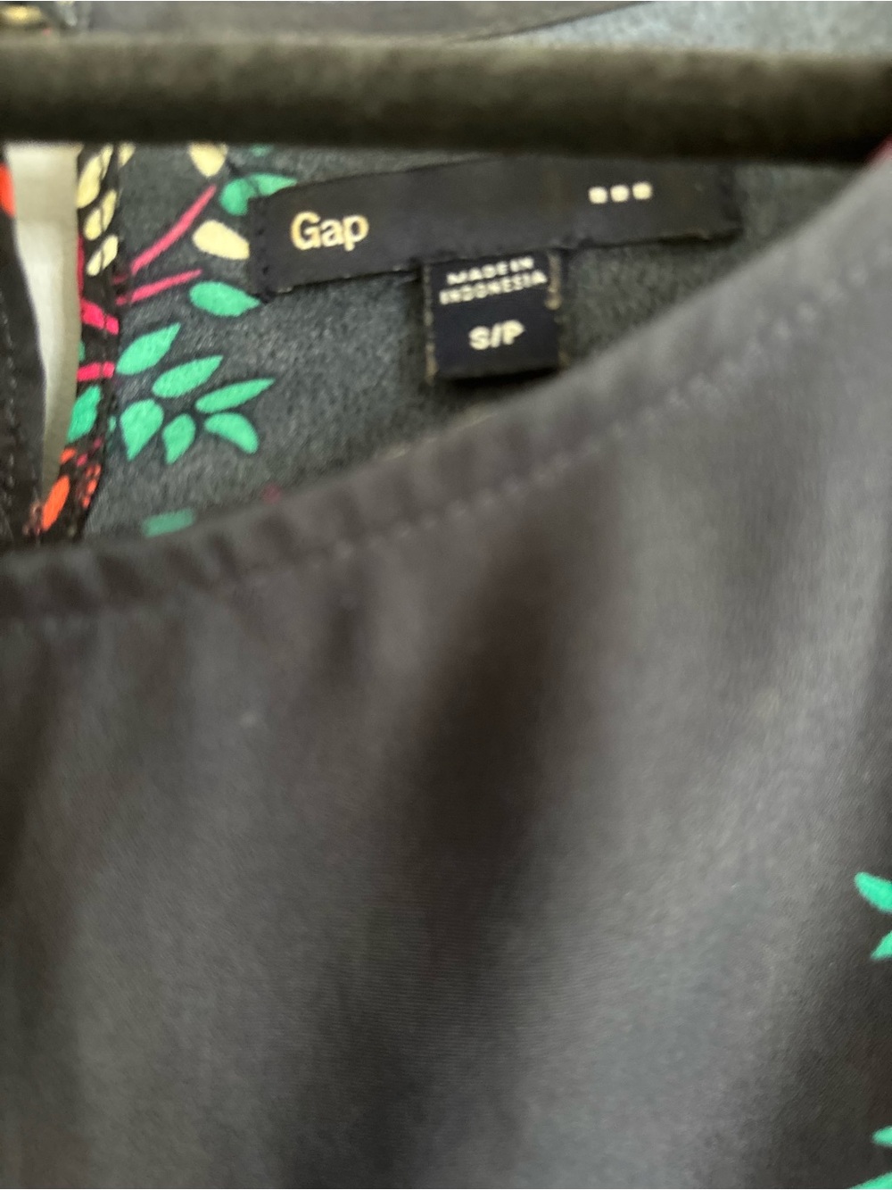 GAP Black Mini Dress with Pink & Teal Bird Print - Picture 2 of 4